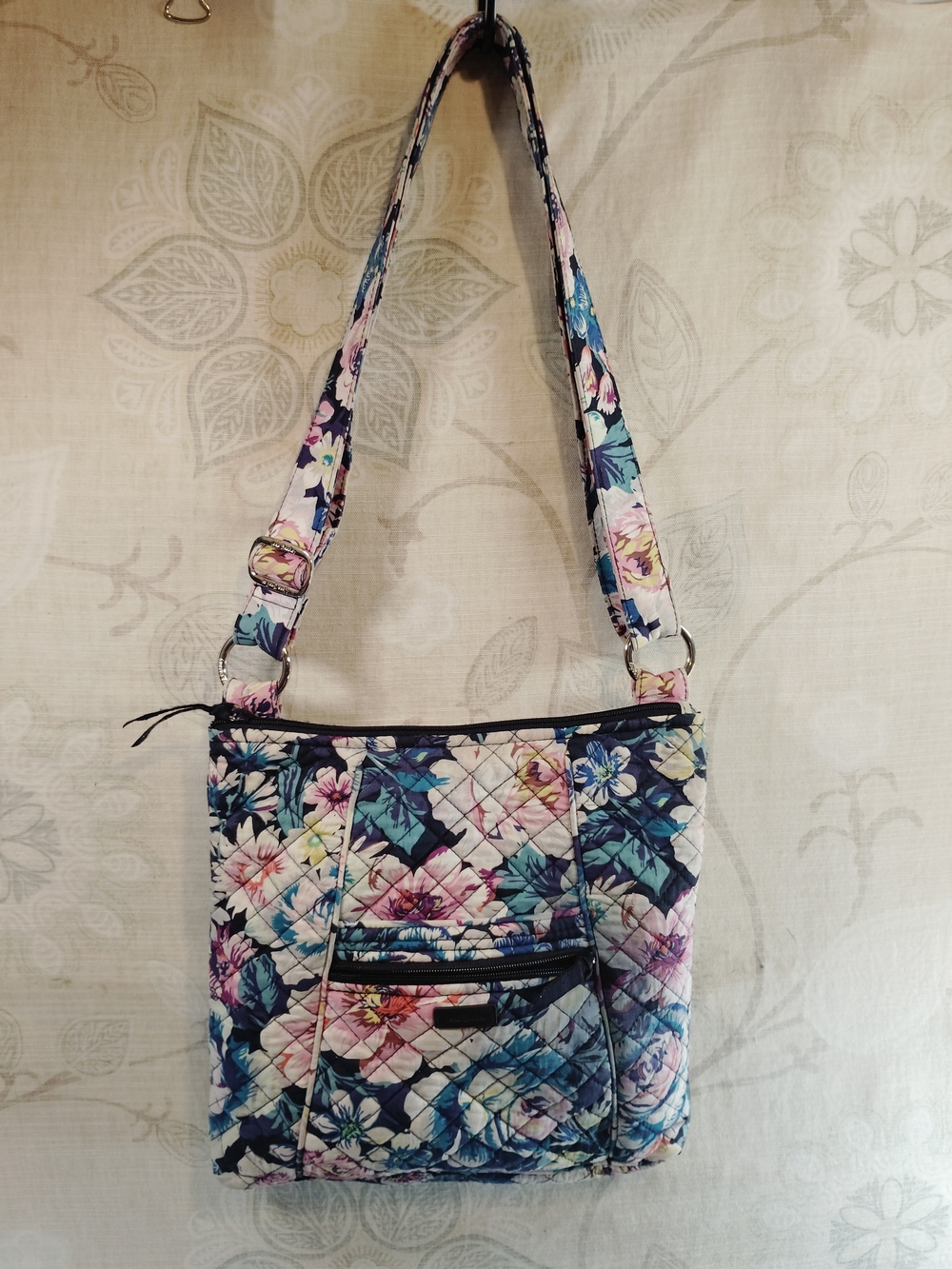 Vera Bradley Floral Quilted Crossbody - Blue, Pink & Cream